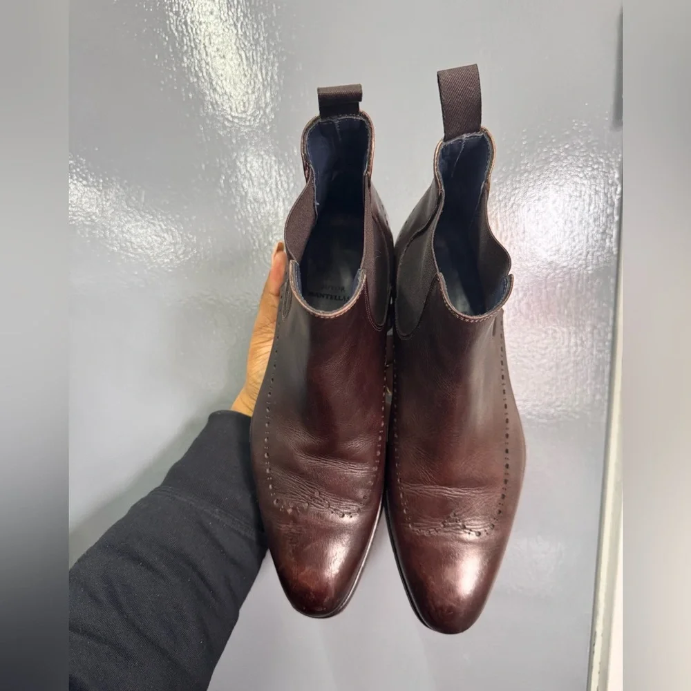 Sutor Mantellassi Mens Chelsea Brown Ankle Boots Leather Dress EU Size 40